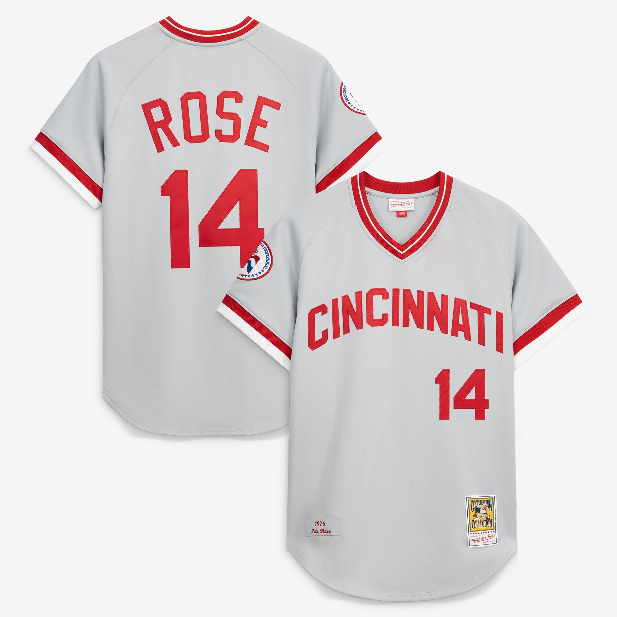 Pete Rose Cincinnati Reds M & N 1976 Jersey - Gray | Stitched Baseball Jersey TJS1665