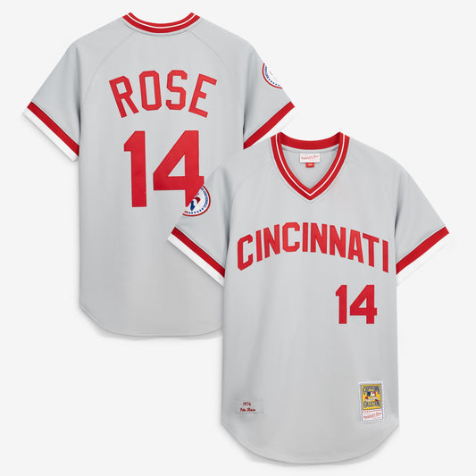 Pete Rose Cincinnati Reds M & N 1976 Jersey - Gray | Stitched Baseball Jersey TJS1665
