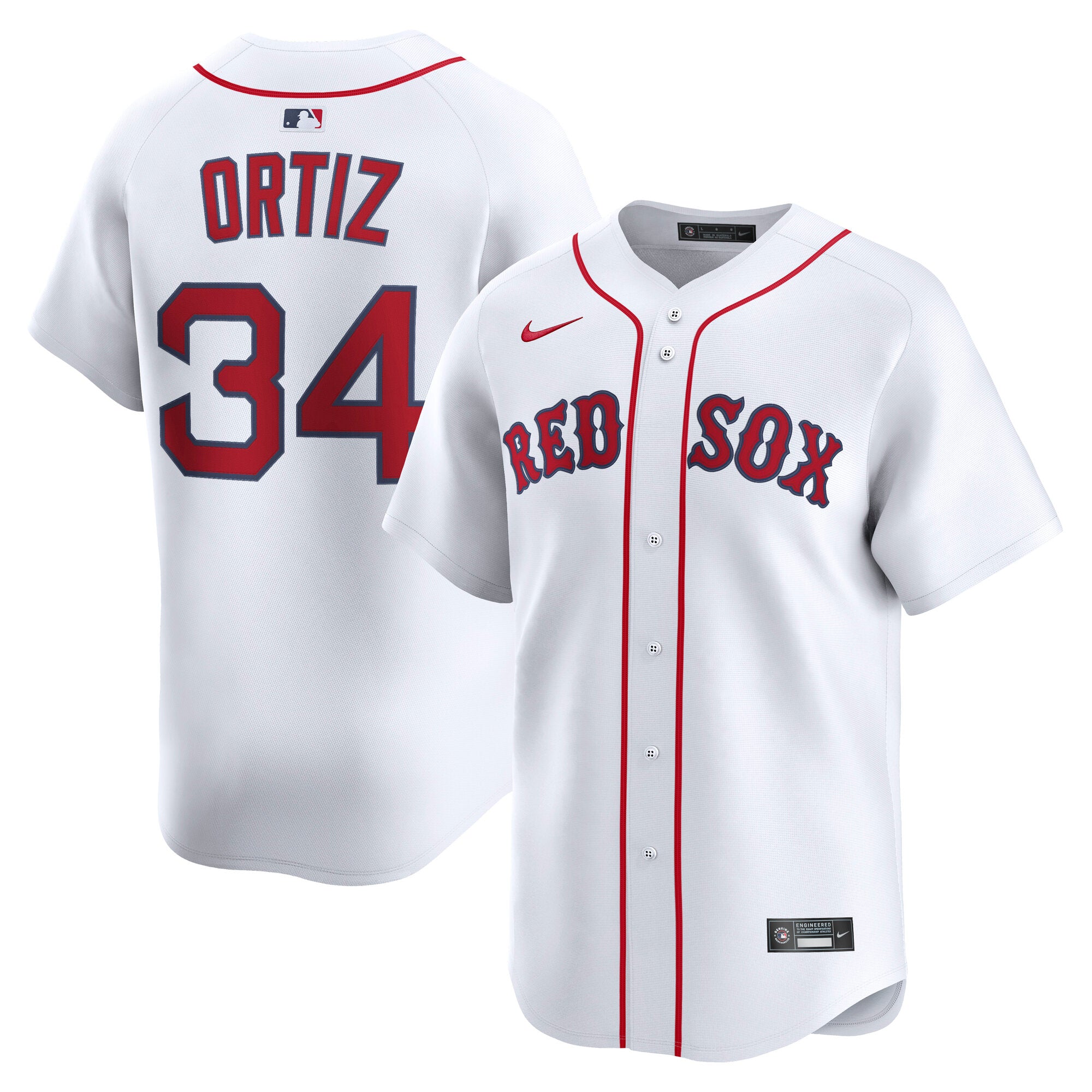 David Ortiz Boston Red Sox Home Limited Jersey - White | Stitched Baseball Jersey TJS1610