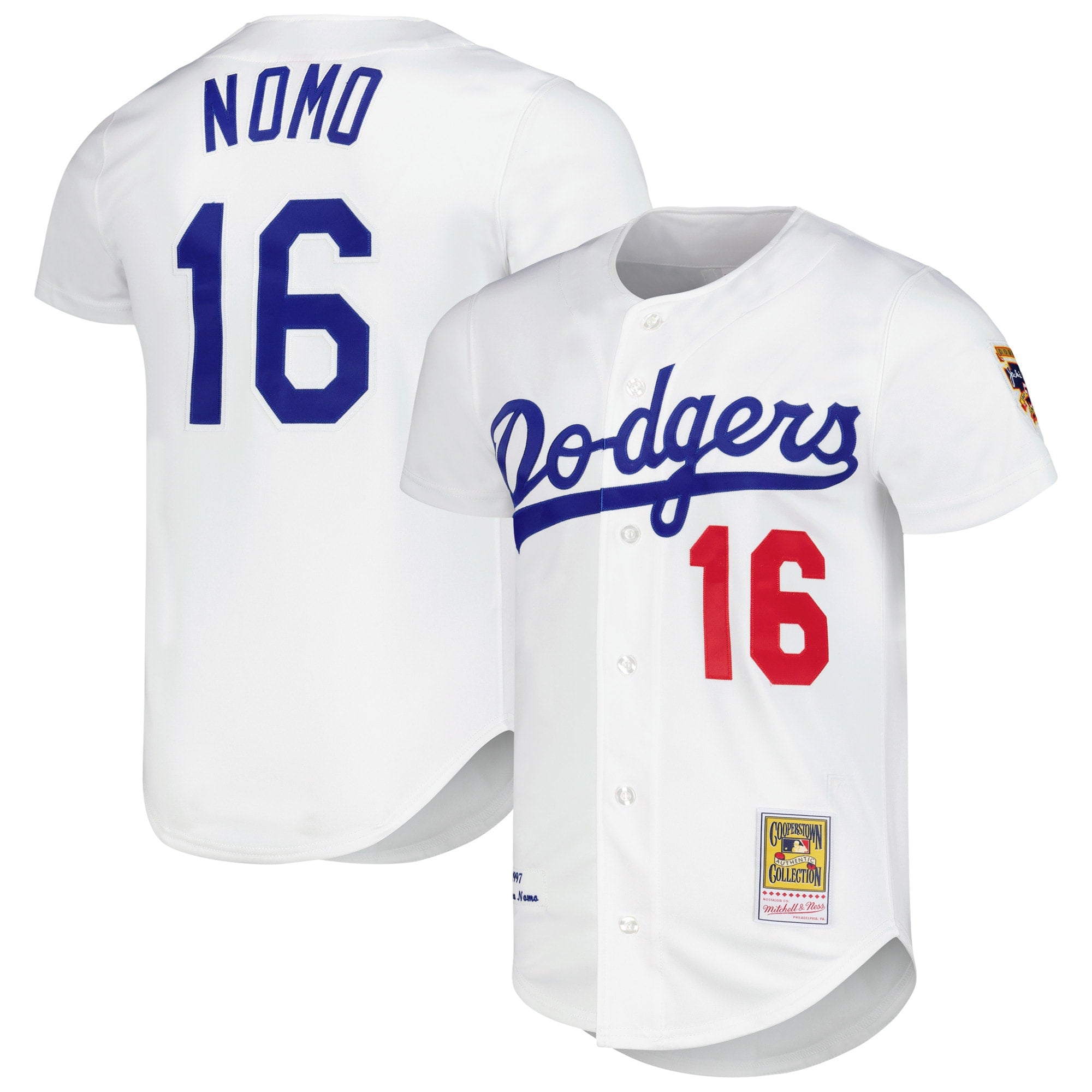 Hideo Nomo Los Angeles Dodgers M & N Cooperstown Collection Jersey - White | Stitched Baseball Jersey TJS1635