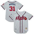 Greg Maddux Atlanta Braves M & N 1995 Throwback Jersey - Gray | Stitched Baseball Jersey TJS1706