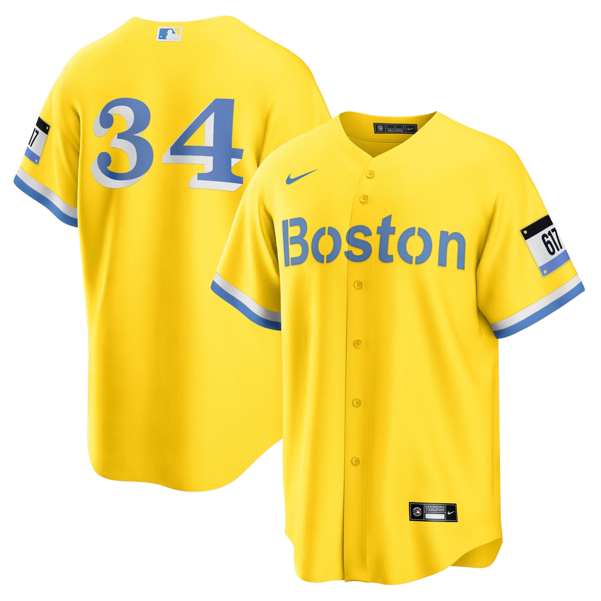 David Ortiz Boston Red Sox Retired Player City Connect Replica Jersey - Gold | Stitched Baseball Jersey TJS1623