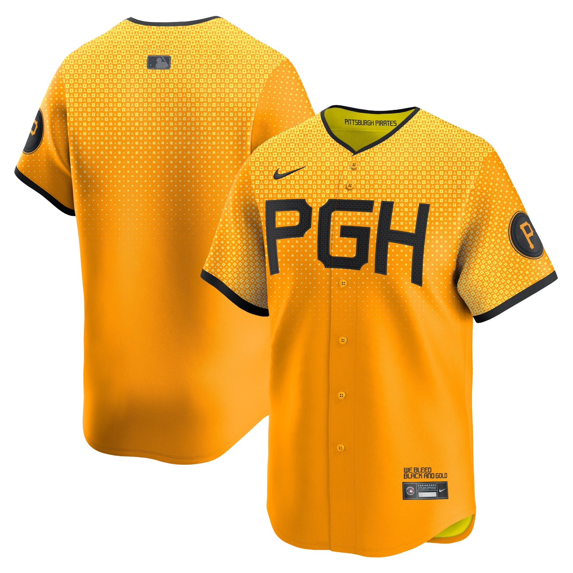 Pittsburgh Pirates City Connect Limited Jersey - Gold | Stitched Baseball Jersey TJS1711
