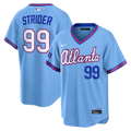 Spencer Strider Atlanta Braves 2026 City Connect Stadium Jersey - Powder Blue | Stitched Baseball Jersey TJS1669