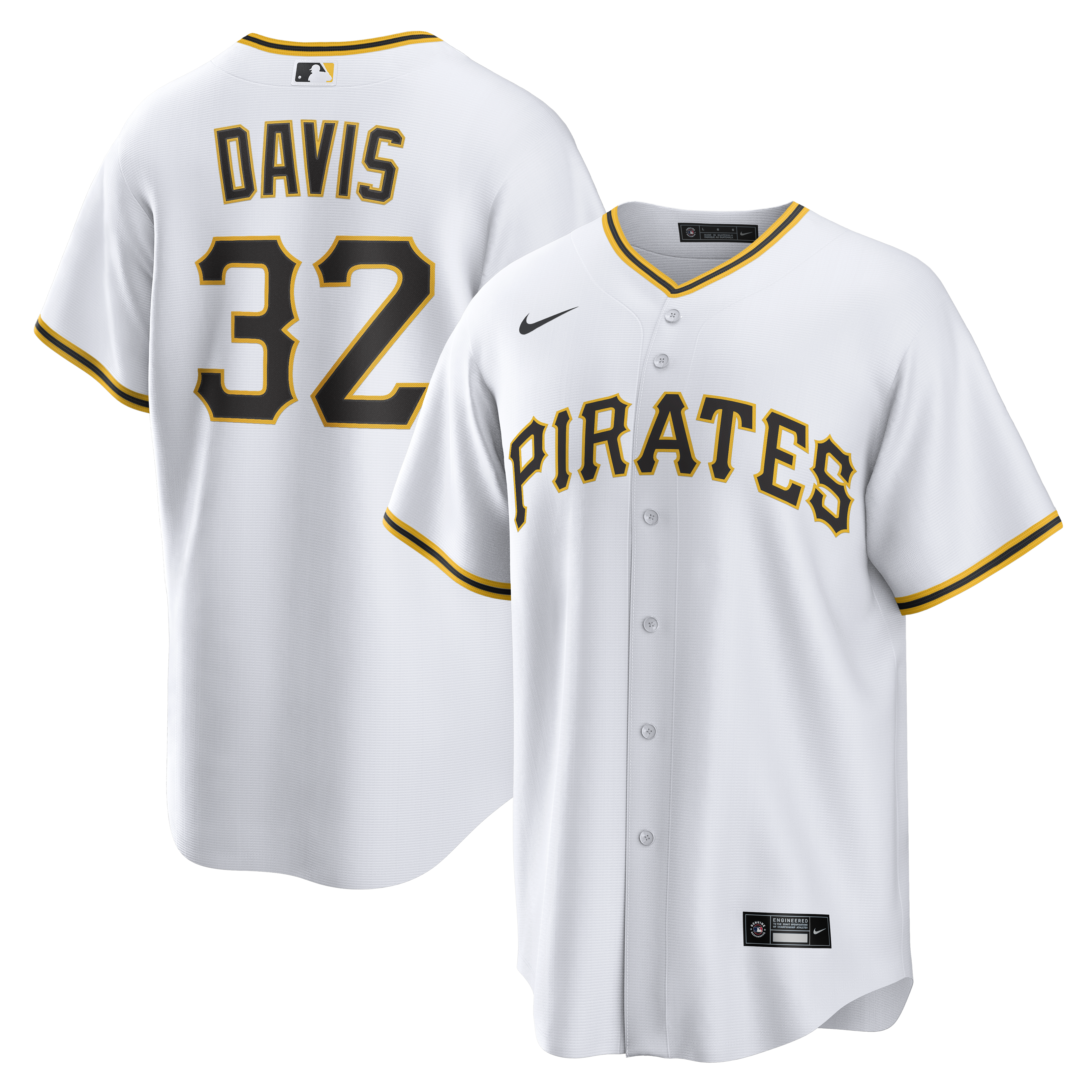 Henry Davis Pittsburgh Pirates Home Replica Jersey - White | Stitched Baseball Jersey TJS1728