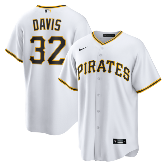 Henry Davis Pittsburgh Pirates Home Replica Jersey - White | Stitched Baseball Jersey TJS1728
