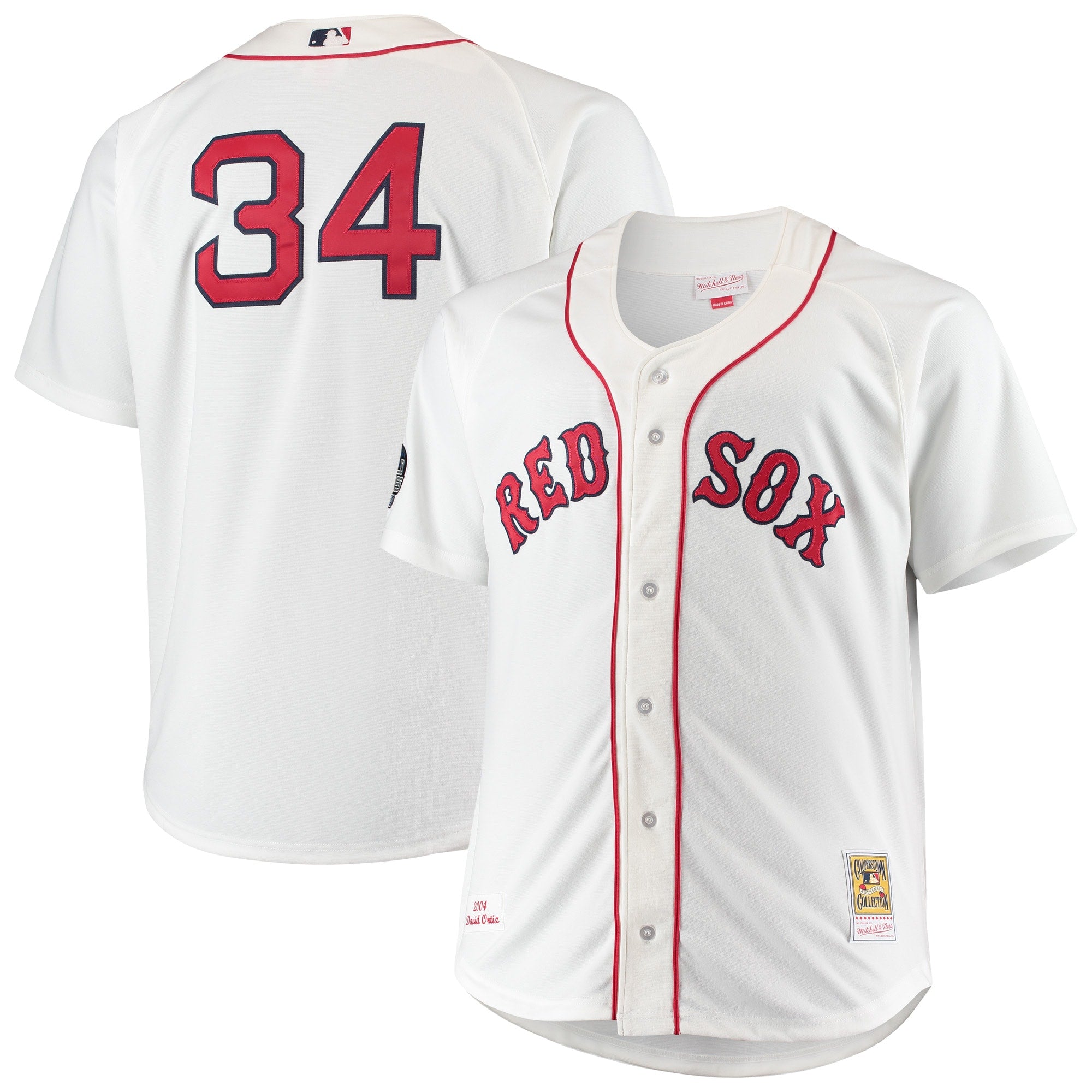 David Ortiz Boston Red Sox M & N Big & Tall Home Player Jersey - White | Stitched Baseball Jersey TJS1700