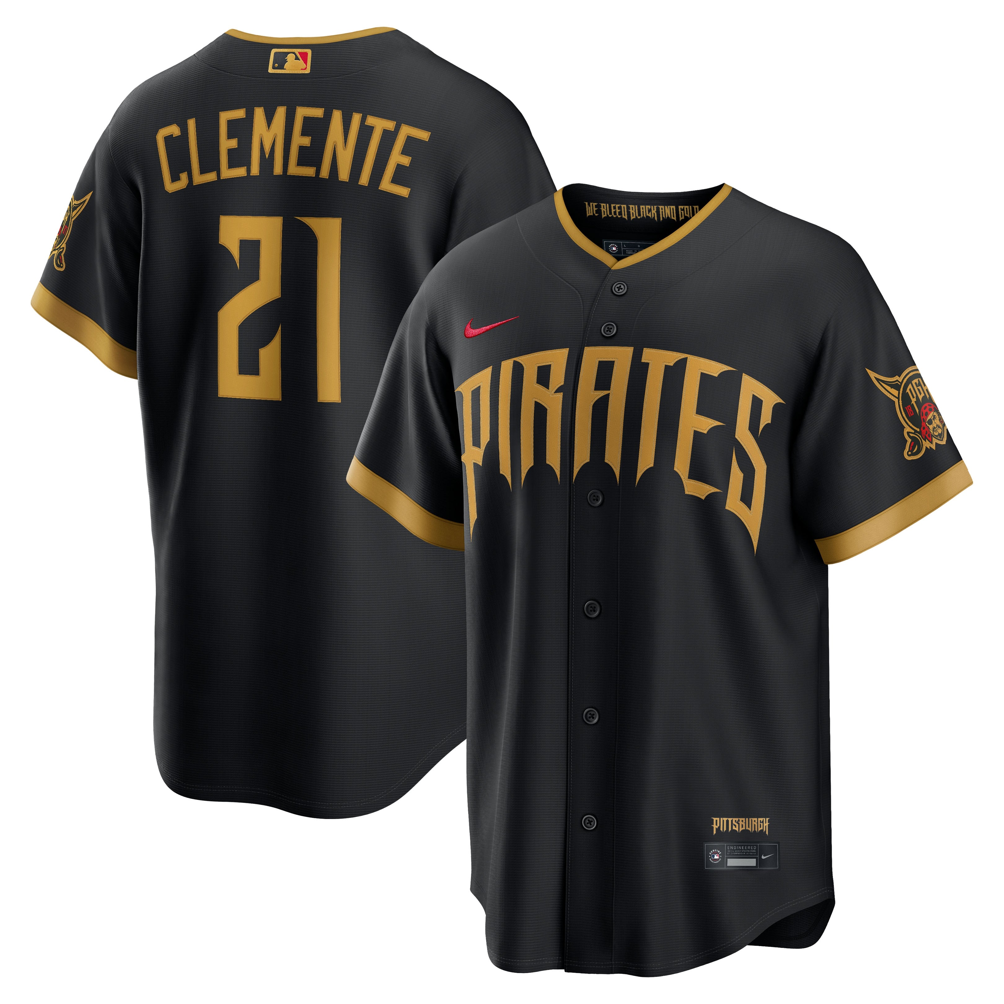 Roberto Clemente Pittsburgh Pirates 2026 City Connect Stadium Jersey - Black | Stitched Baseball Jersey TJS1653