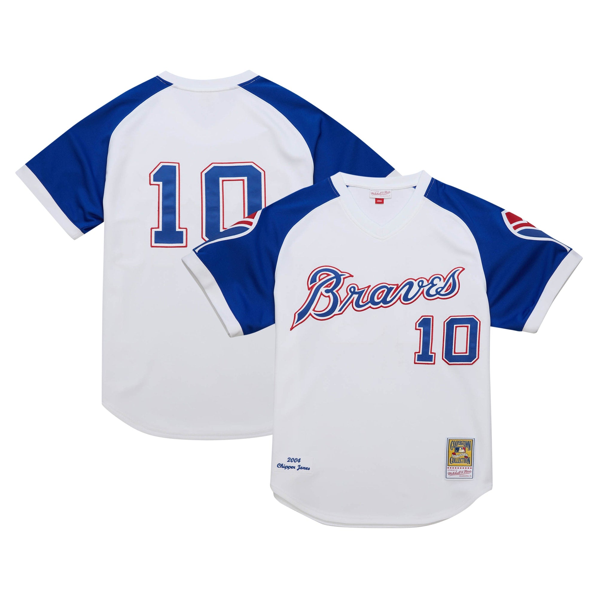 Chipper Jones Atlanta Braves M & N 2004 Cooperstown Collection Throwback Jersey - White | Stitched Baseball Jersey TJS1670