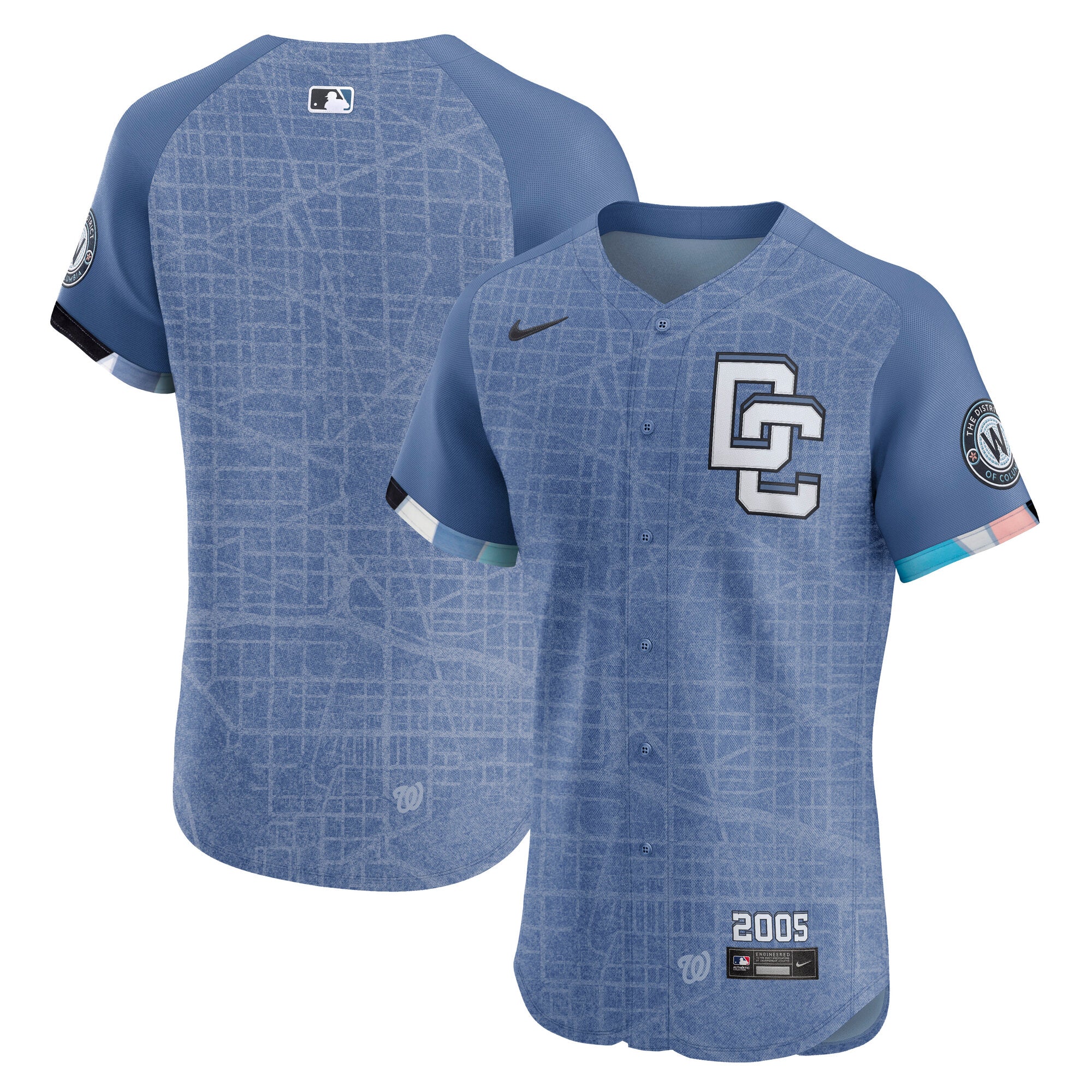 Washington Nationals 2025 City Connect Elite Jersey - Blue | Stitched Baseball Jersey TJS1666