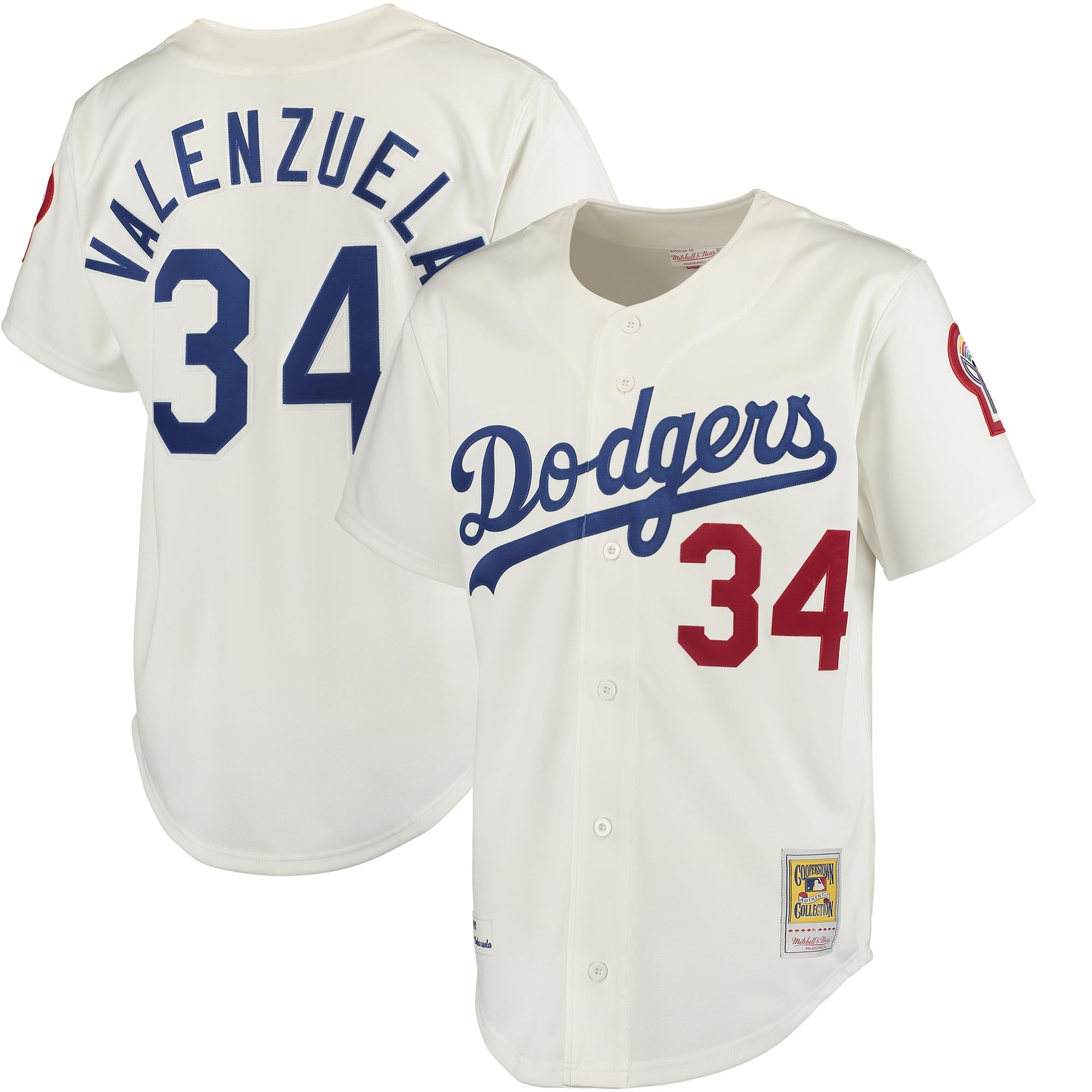Fernando Valenzuela Los Angeles Dodgers M & N Jersey - White | Stitched Baseball Jersey TJS1674
