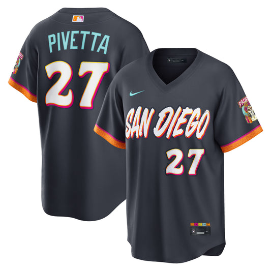 Nick Pivetta San Diego Padres 2026 City Connect Stadium Jersey - Obsidian | Stitched Baseball Jersey TJS1686