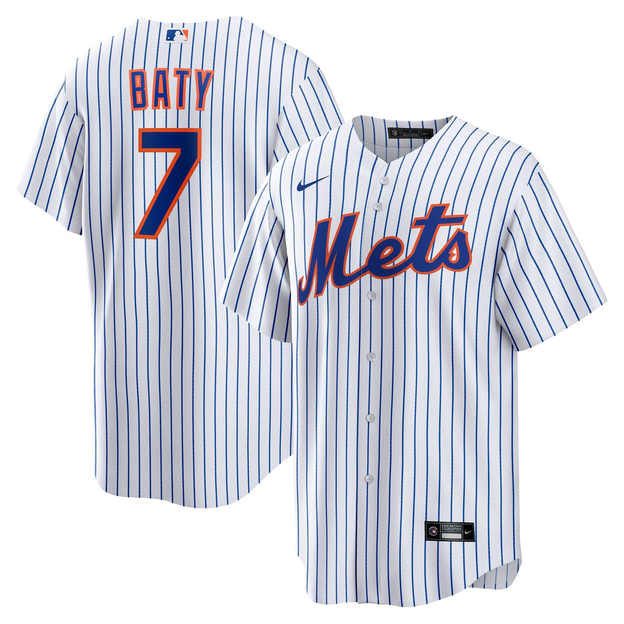 Brett Baty New York Mets Home Replica Jersey - White | Stitched Baseball Jersey TJS1733