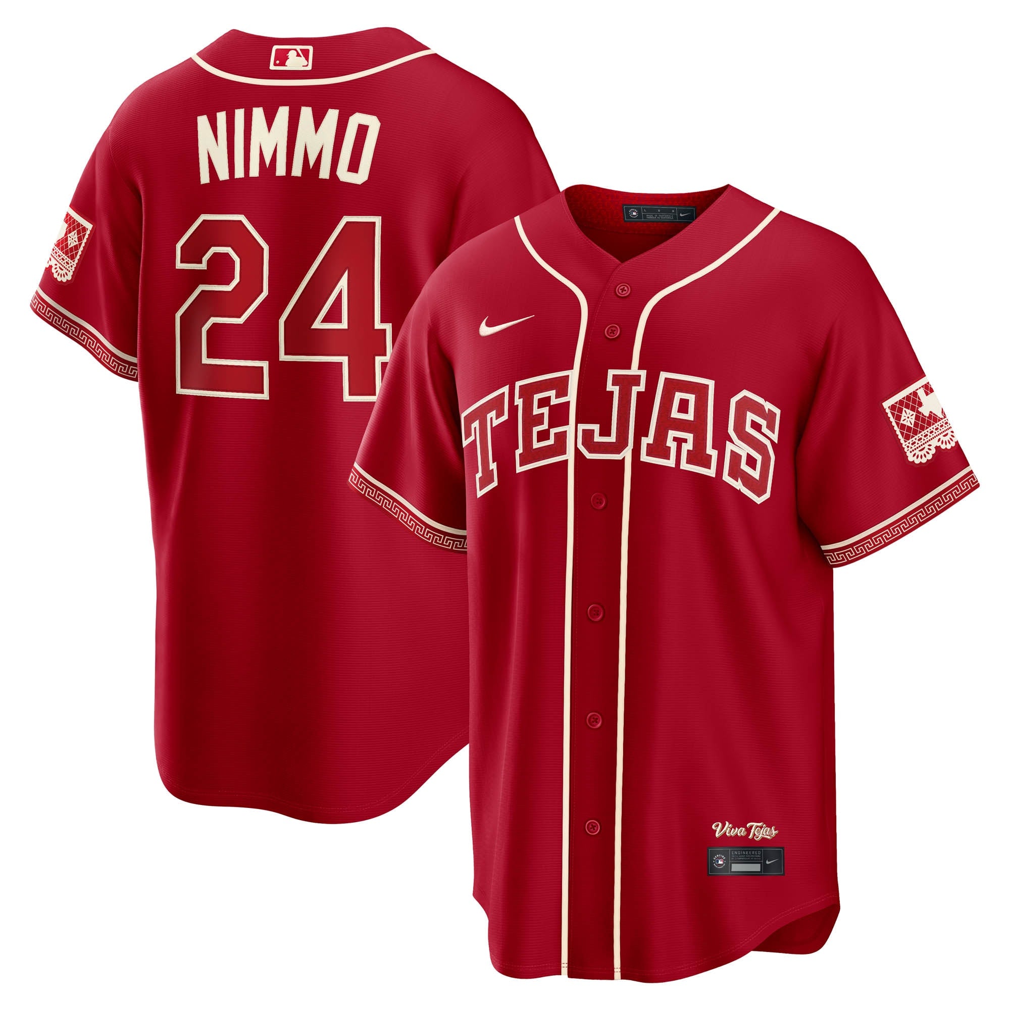 Brandon Nimmo Texas Rangers 2026 City Connect Stadium Jersey - Red | Stitched Baseball Jersey TJS1718