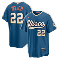 Christian Yelich Milwaukee Brewers 2026 City Connect Stadium Jersey - Mineral Blue | Stitched Baseball Jersey TJS1659