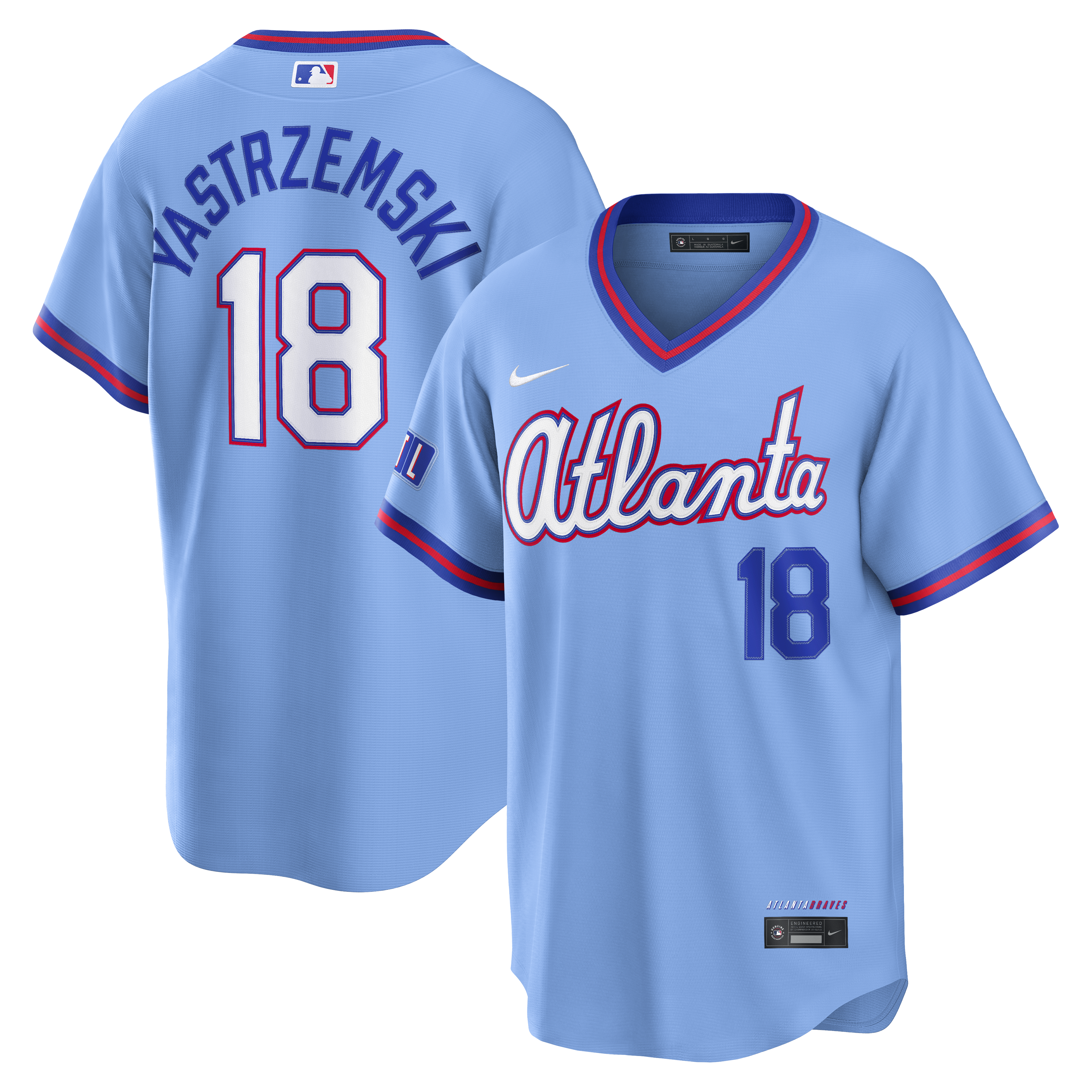 Mike Yastrzemski Atlanta Braves 2026 City Connect Stadium Jersey - Powder Blue | Stitched Baseball Jersey TJS1680
