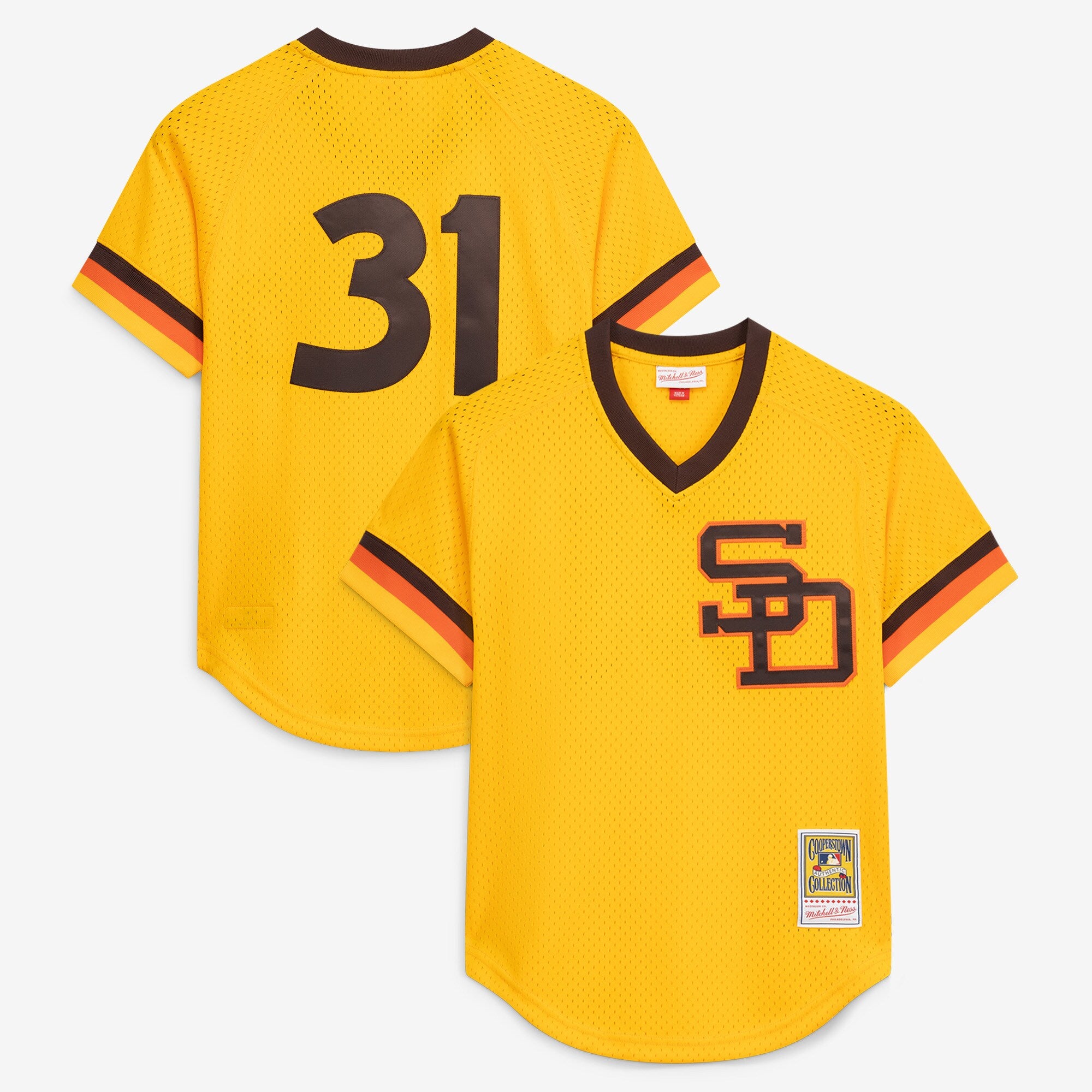 Dave Winfield San Diego Padres M & N Batting Practice Jersey - Gold | Stitched Baseball Jersey TJS1729