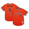 Cal Ripken Jr. Baltimore Orioles M & N 2001 Cooperstown Collection Throwback Jersey - Orange | Stitched Baseball Jersey TJS1696