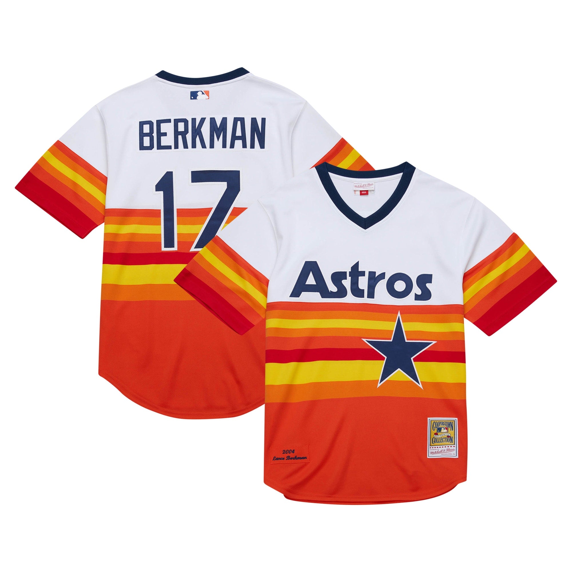 Lance Berkman Houston Astros M & N 2004 Cooperstown Collection Throwback Jersey - White | Stitched Baseball Jersey TJS1704