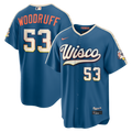 Brandon Woodruff Milwaukee Brewers 2026 City Connect Stadium Jersey - Mineral Blue | Stitched Baseball Jersey TJS1722