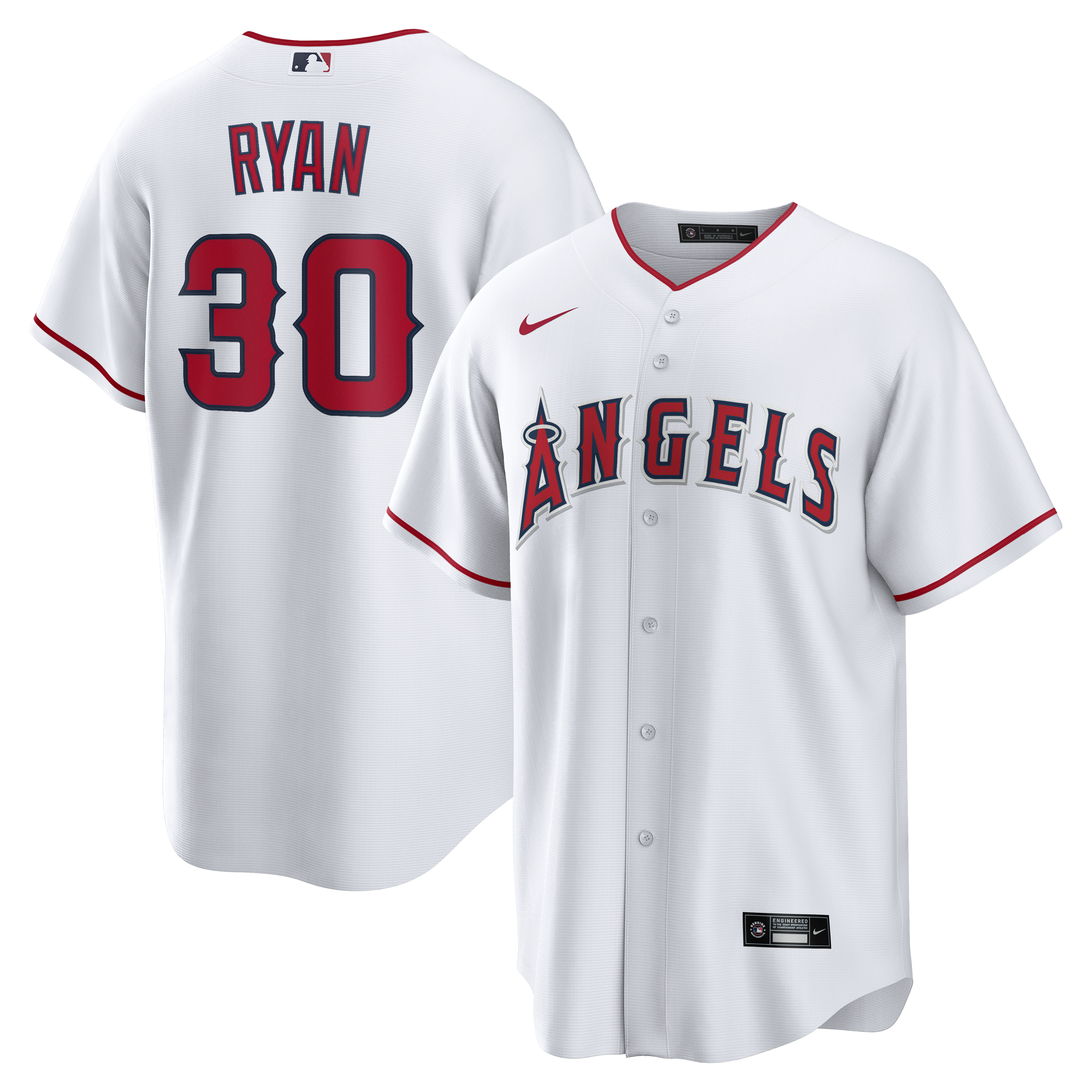 Nolan Ryan Los Angeles Angels Home Retired Player Replica Jersey - White | Stitched Baseball Jersey TJS1607