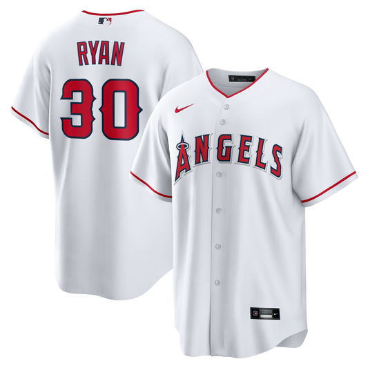 Nolan Ryan Los Angeles Angels Home Retired Player Replica Jersey - White | Stitched Baseball Jersey TJS1607