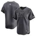 New York Mets 2024 City Connect Limited Jersey - Graphite | Stitched Baseball Jersey TJS1692