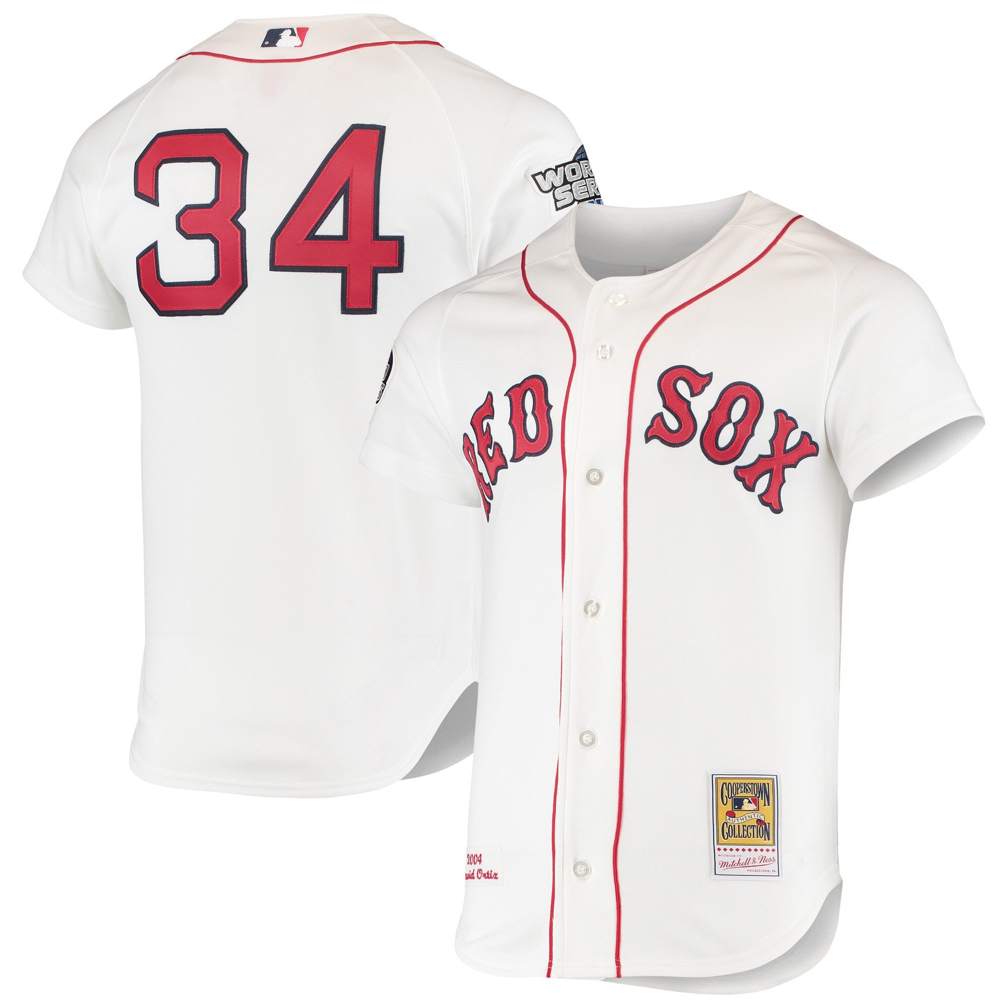 David Ortiz Boston Red Sox M & N 2004 Cooperstown Collection Home Jersey - White | Stitched Baseball Jersey TJS1690