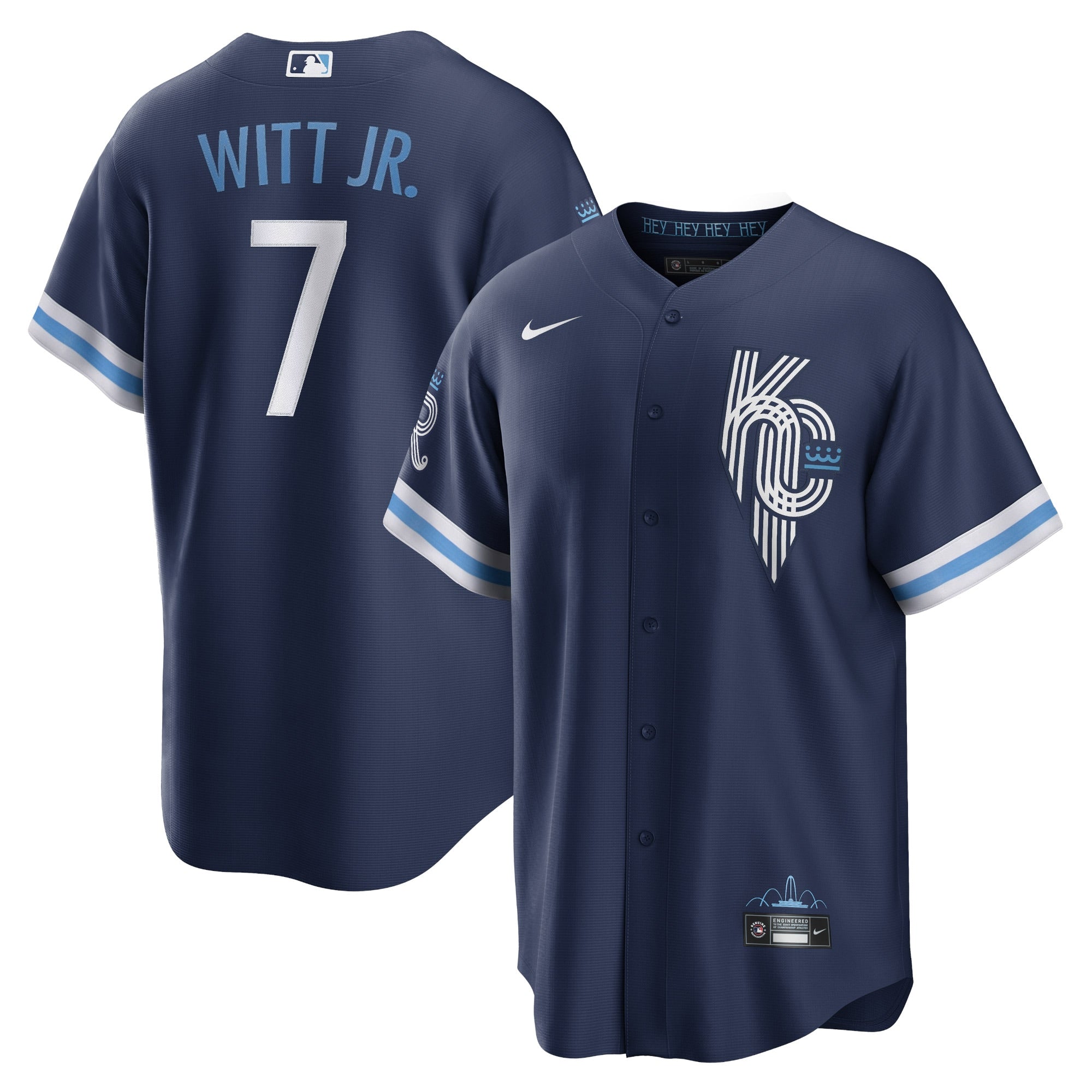 Bobby Witt Jr. Kansas City Royals City Connect Replica Player Jersey - Navy | Stitched Baseball Jersey TJS1625