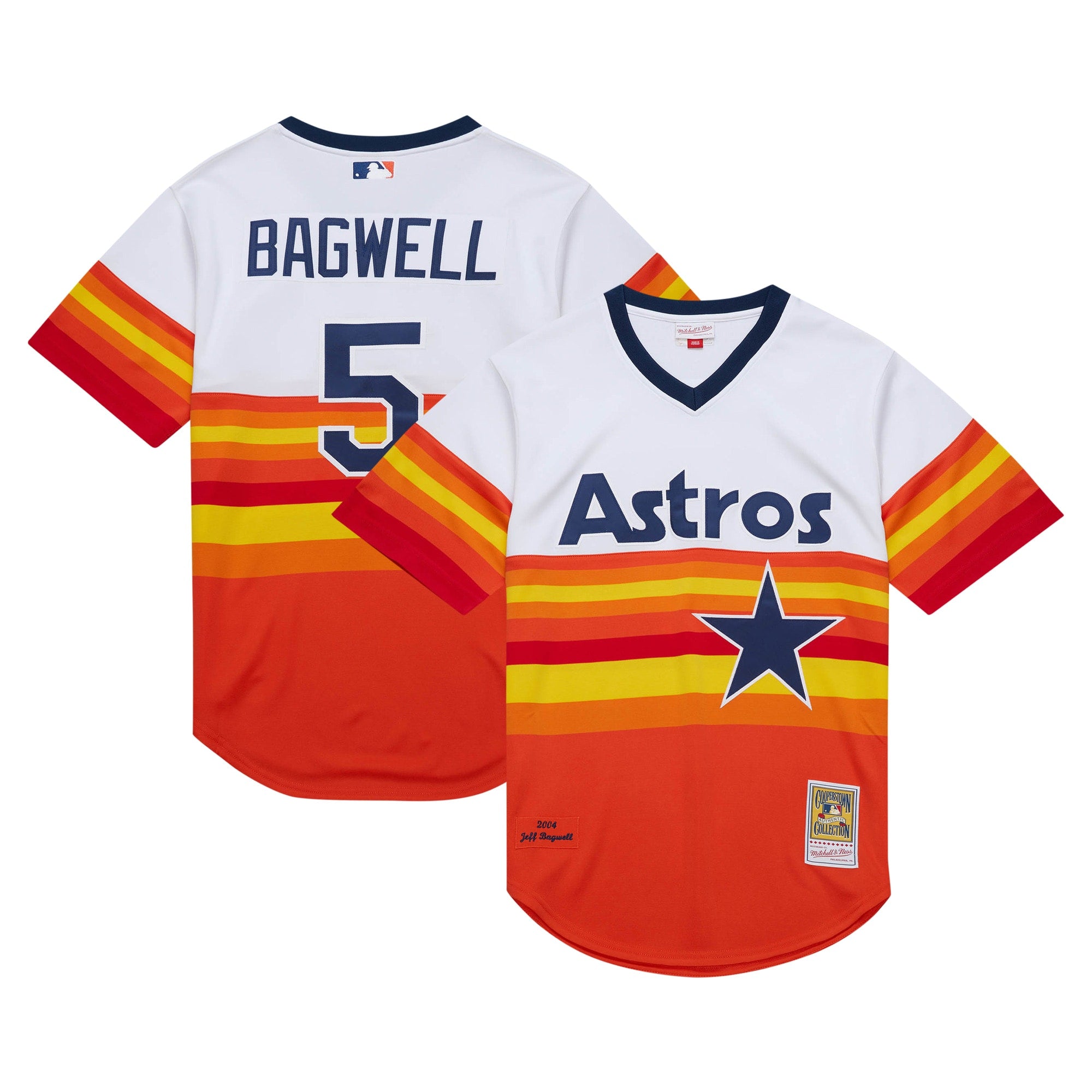 Jeff Bagwell Houston Astros M & N 2004 Cooperstown Collection Throwback Jersey - White | Stitched Baseball Jersey TJS1688