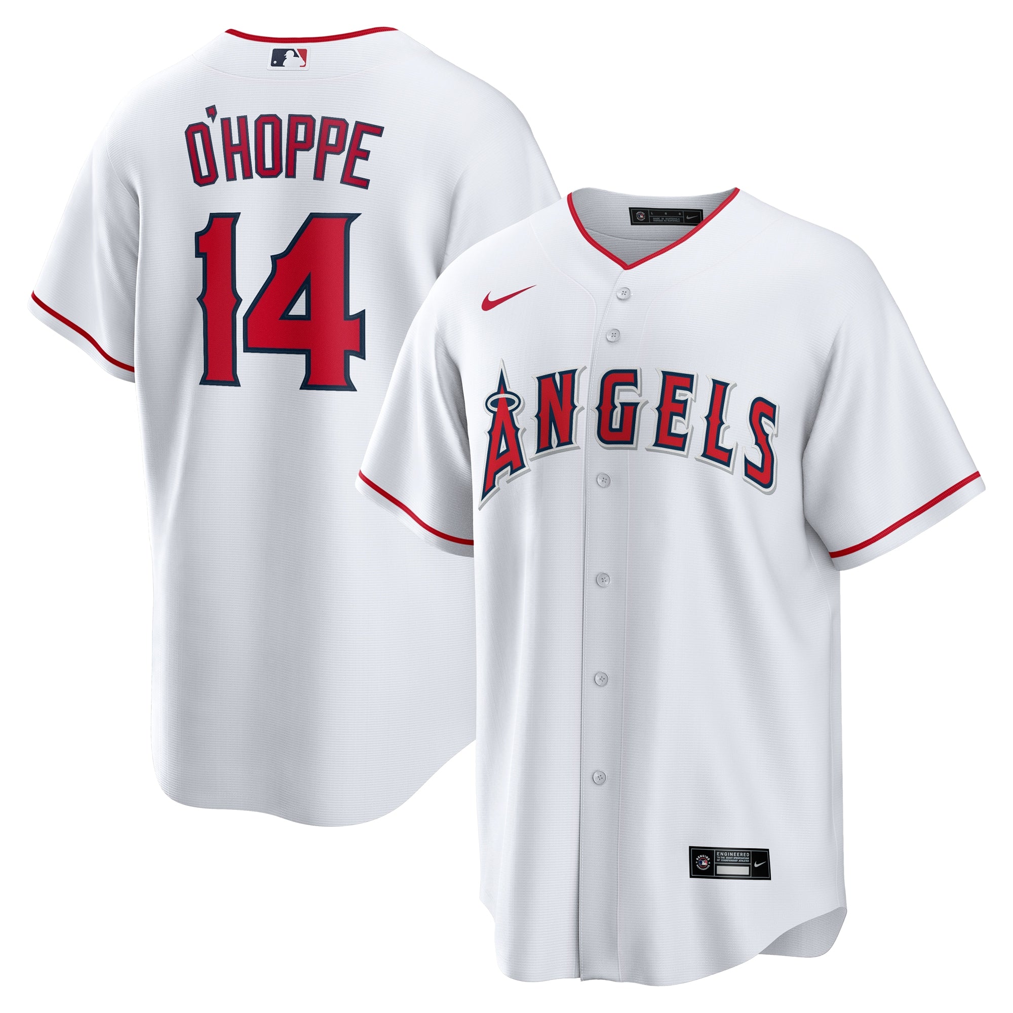Logan O'Hoppe Los Angeles Angels Home Replica Jersey - White | Stitched Baseball Jersey TJS1660