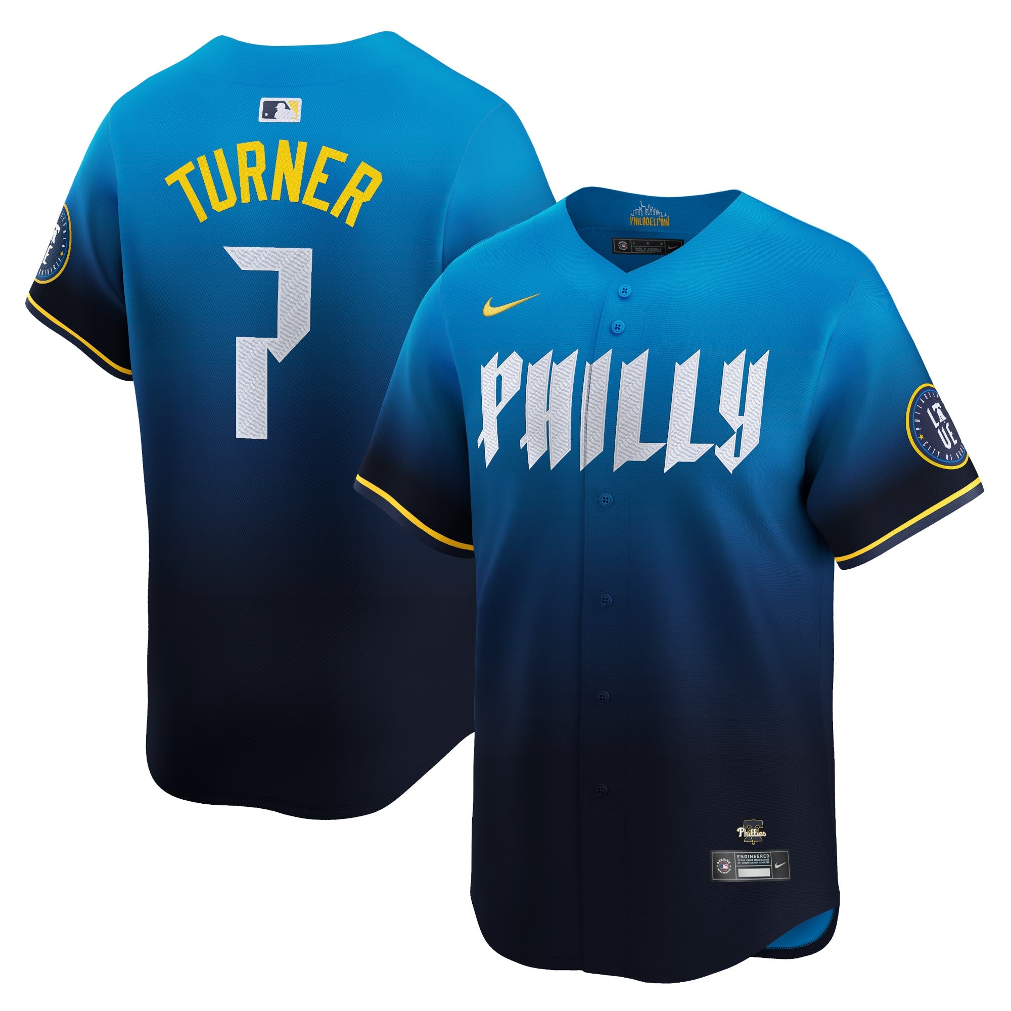 Trea Turner Philadelphia Phillies 2024 City Connect Limited Player Jersey - Blue | Stitched Baseball Jersey TJS1654