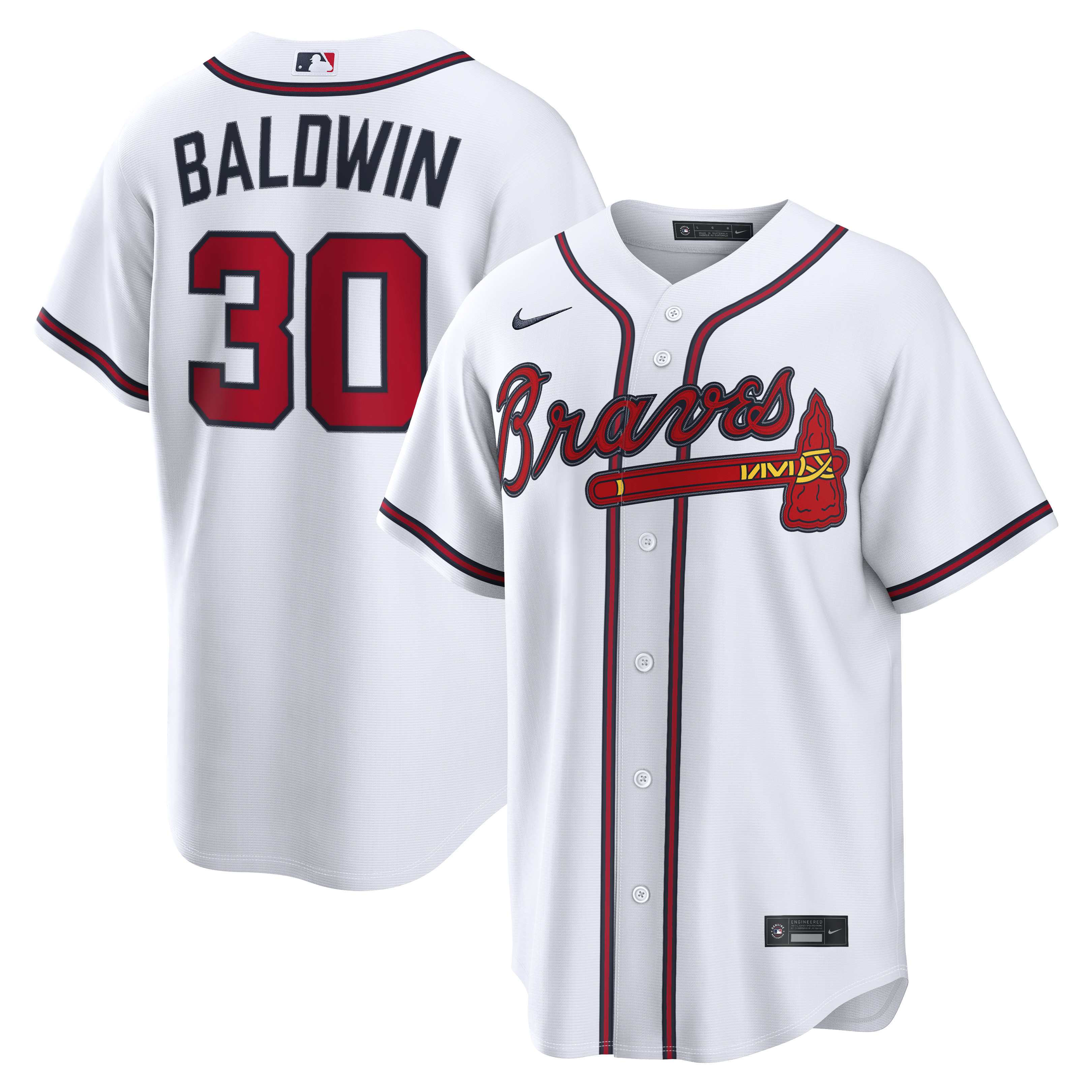 Drake Baldwin Atlanta Braves Home Replica Jersey - White | Stitched Baseball Jersey TJS1634