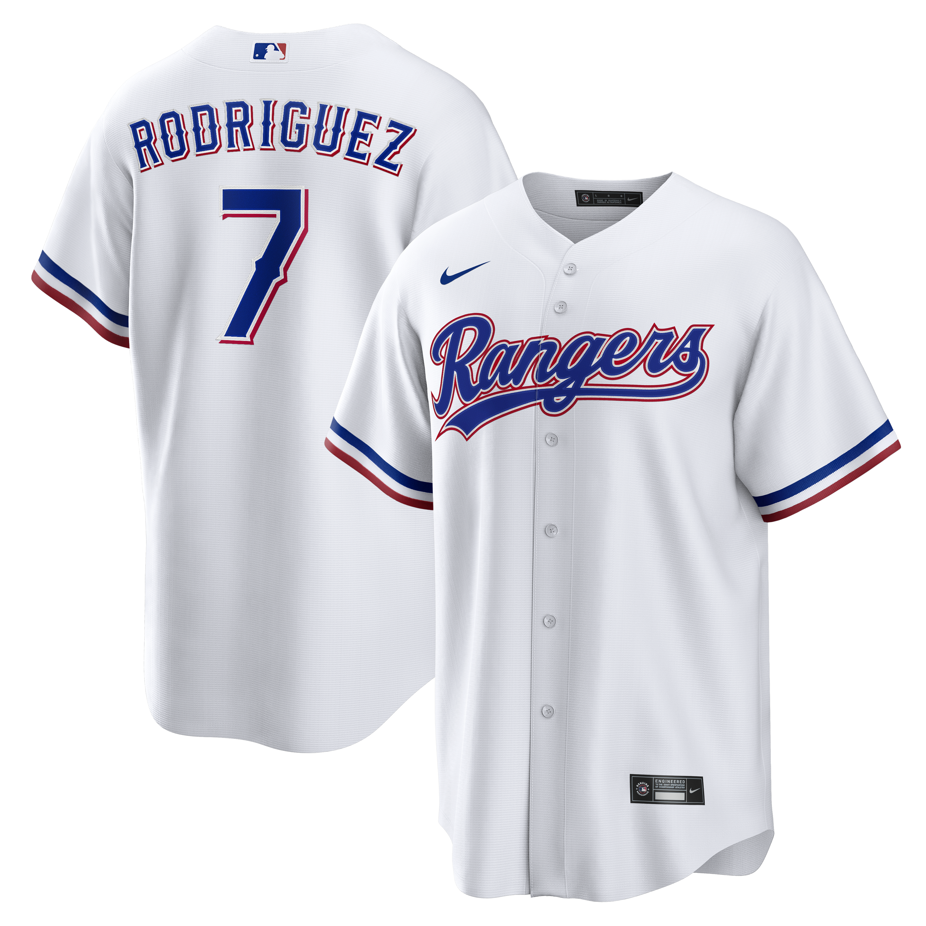 Ivan Rodriguez Texas Rangers Home Retired Player Replica Jersey - White | Stitched Baseball Jersey TJS1671