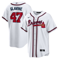 Tom Glavine Atlanta Braves Home Retired Player Replica Jersey - White | Stitched Baseball Jersey TJS1624