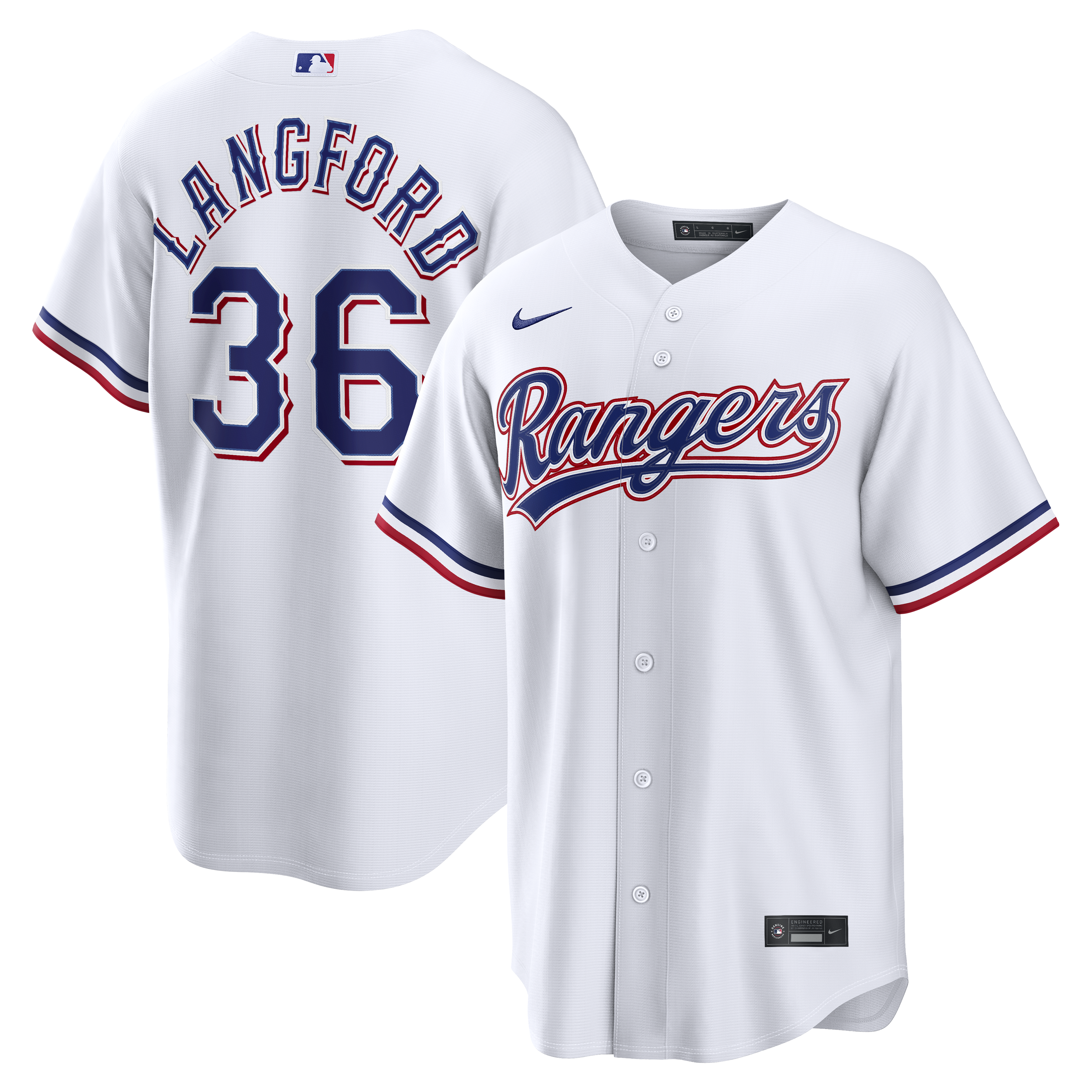 Wyatt Langford Texas Rangers Home Replica Jersey - White | Stitched Baseball Jersey TJS1627