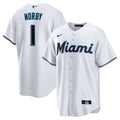 Connor Norby Miami Marlins Home Replica Jersey - White | Stitched Baseball Jersey TJS1620
