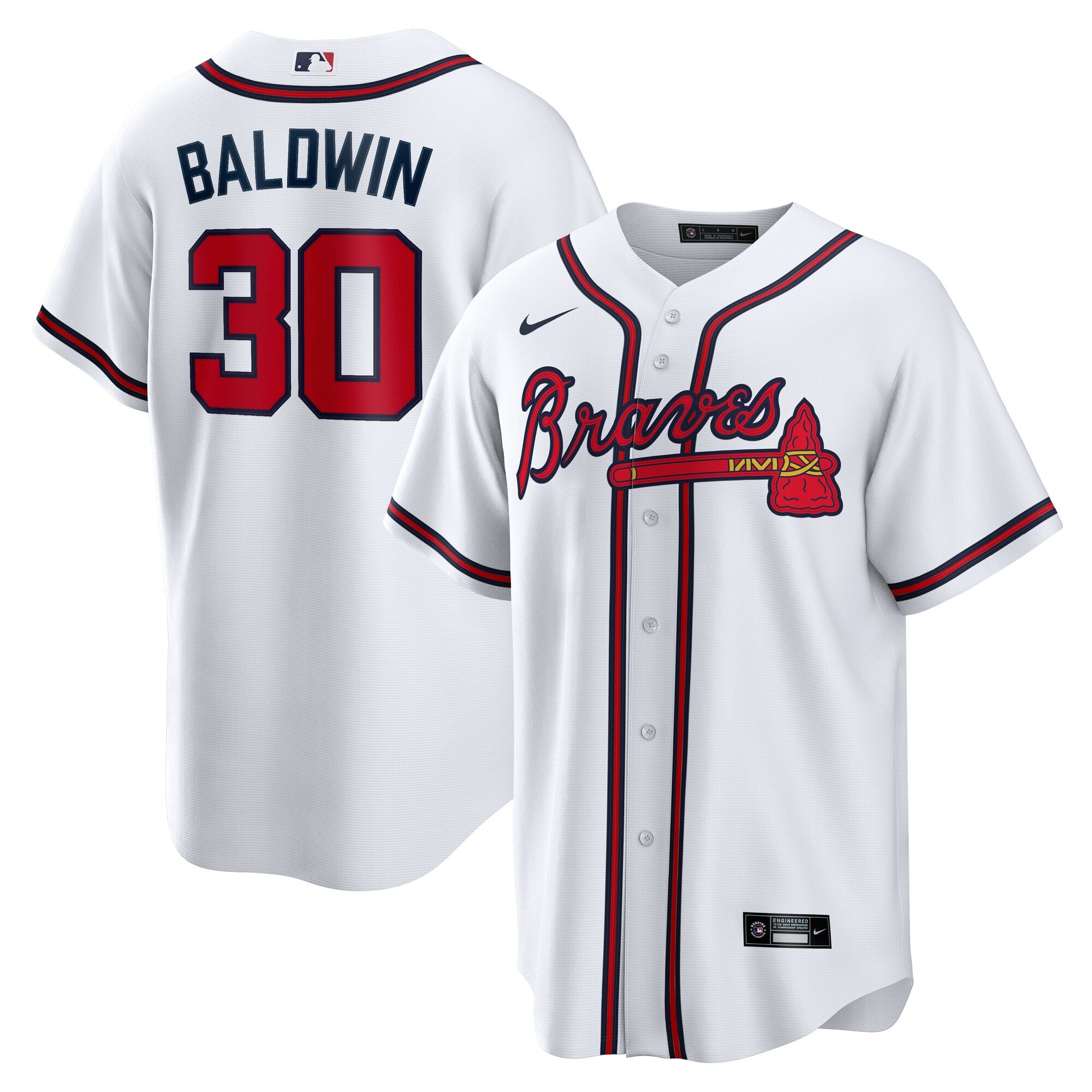 Drake Baldwin Atlanta Braves Home Replica Jersey - White | Stitched Baseball Jersey TJS1612