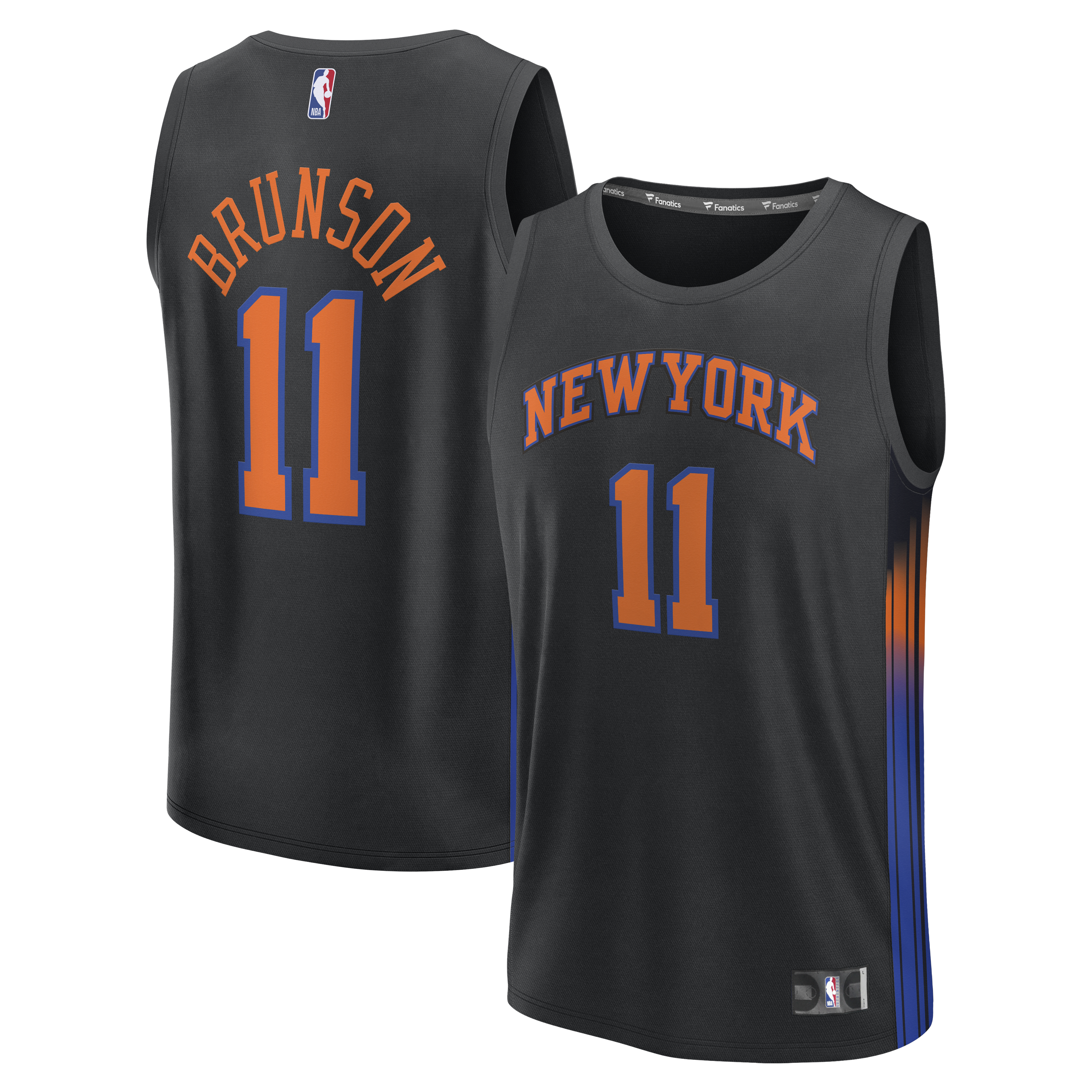 Jalen Brunson New York Knicks Fast Break Jersey - Statement Edition - Black Basketball TJS0093
