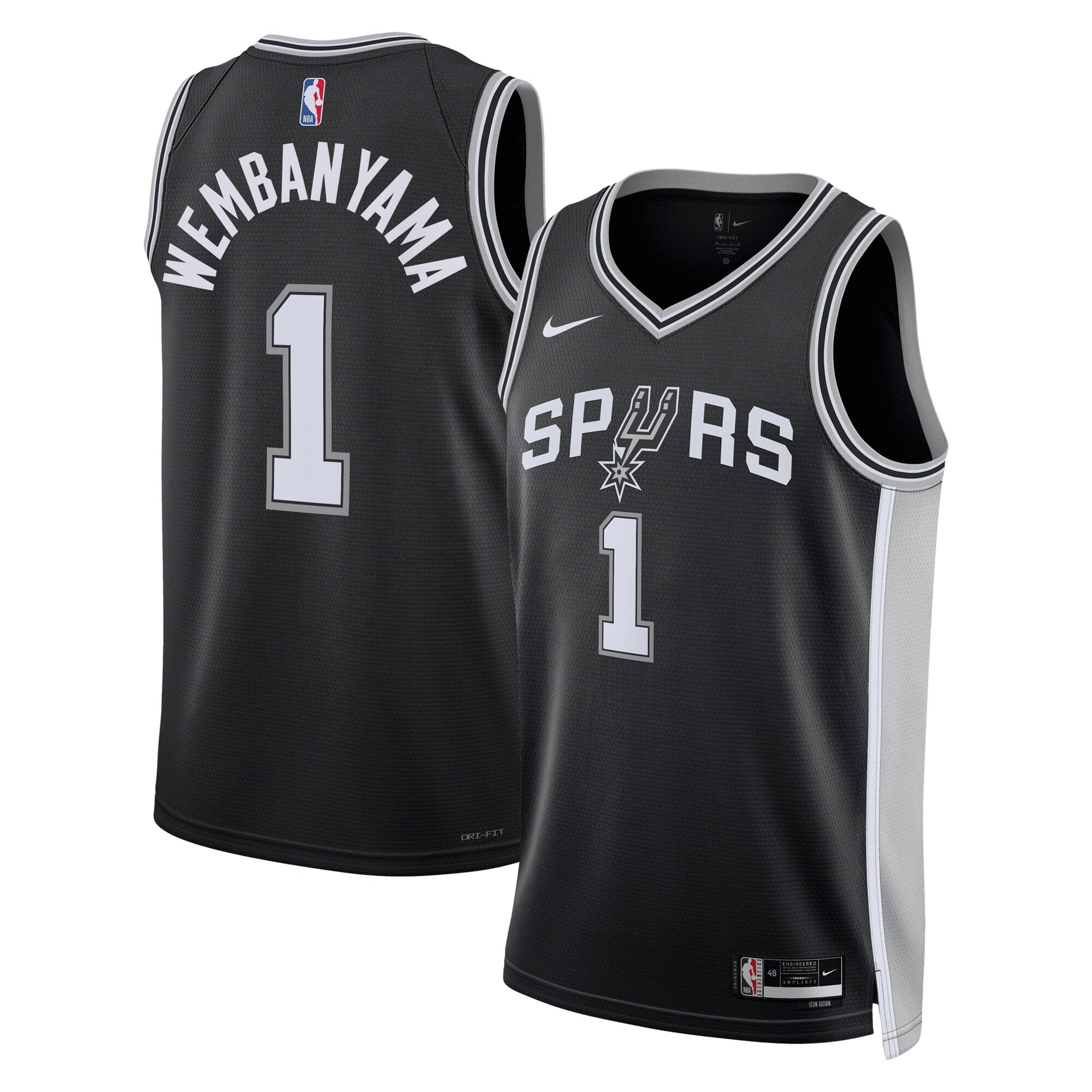 Victor Wembanyama San Antonio Spurs Unisex Swingman Jersey - Icon Edition - Black Basketball TJS0003