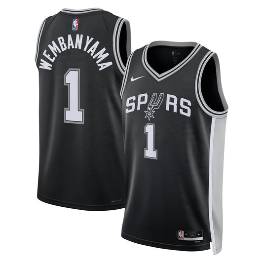 Victor Wembanyama San Antonio Spurs Unisex Swingman Jersey - Icon Edition - Black Basketball TJS0003