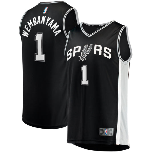 Victor Wembanyama San Antonio Spurs Fast Break Replica Jersey - Icon Edition - Black Basketball TJS0007