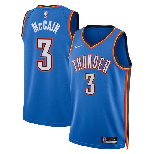 Jared McCain Oklahoma City Thunder Unisex Swingman Jersey - Icon Edition - Blue Basketball TJS0076