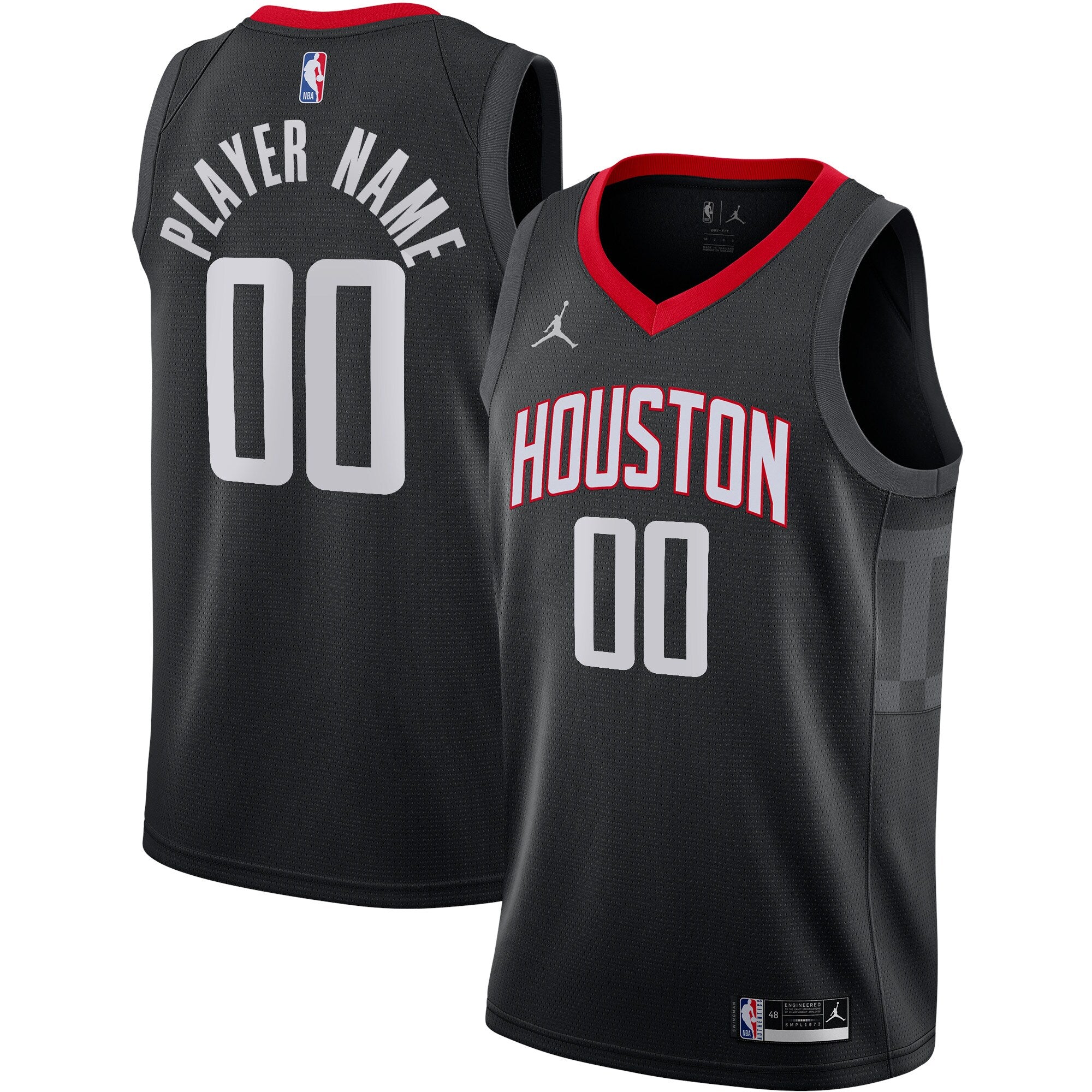 Houston Rockets Jordan Brand Swingman Custom Jersey - Statement Edition - Black Basketball TJS0096