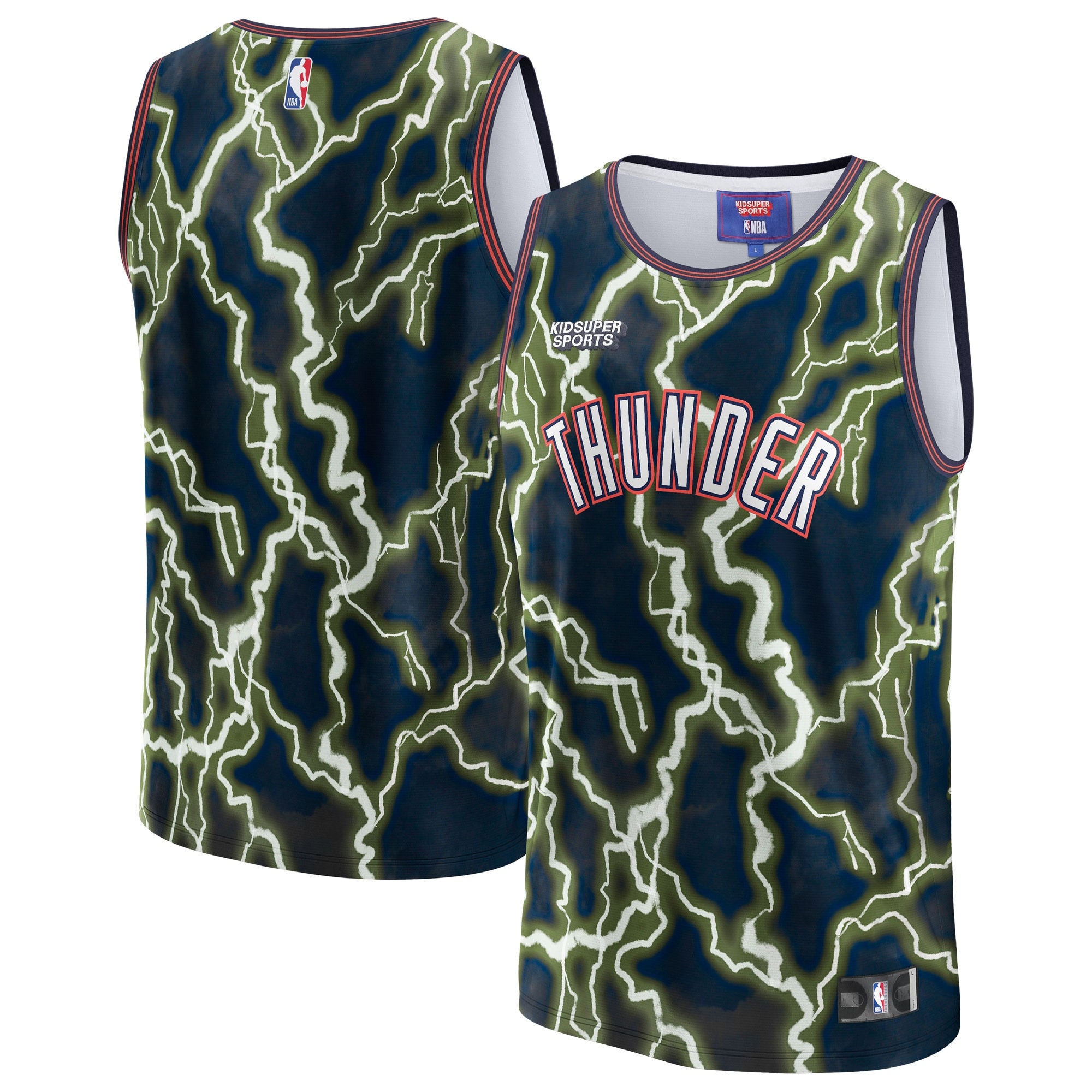 Oklahoma City Thunder & KidSuper Studios by Unisex Hometown Jersey - Black Basketball TJS0084