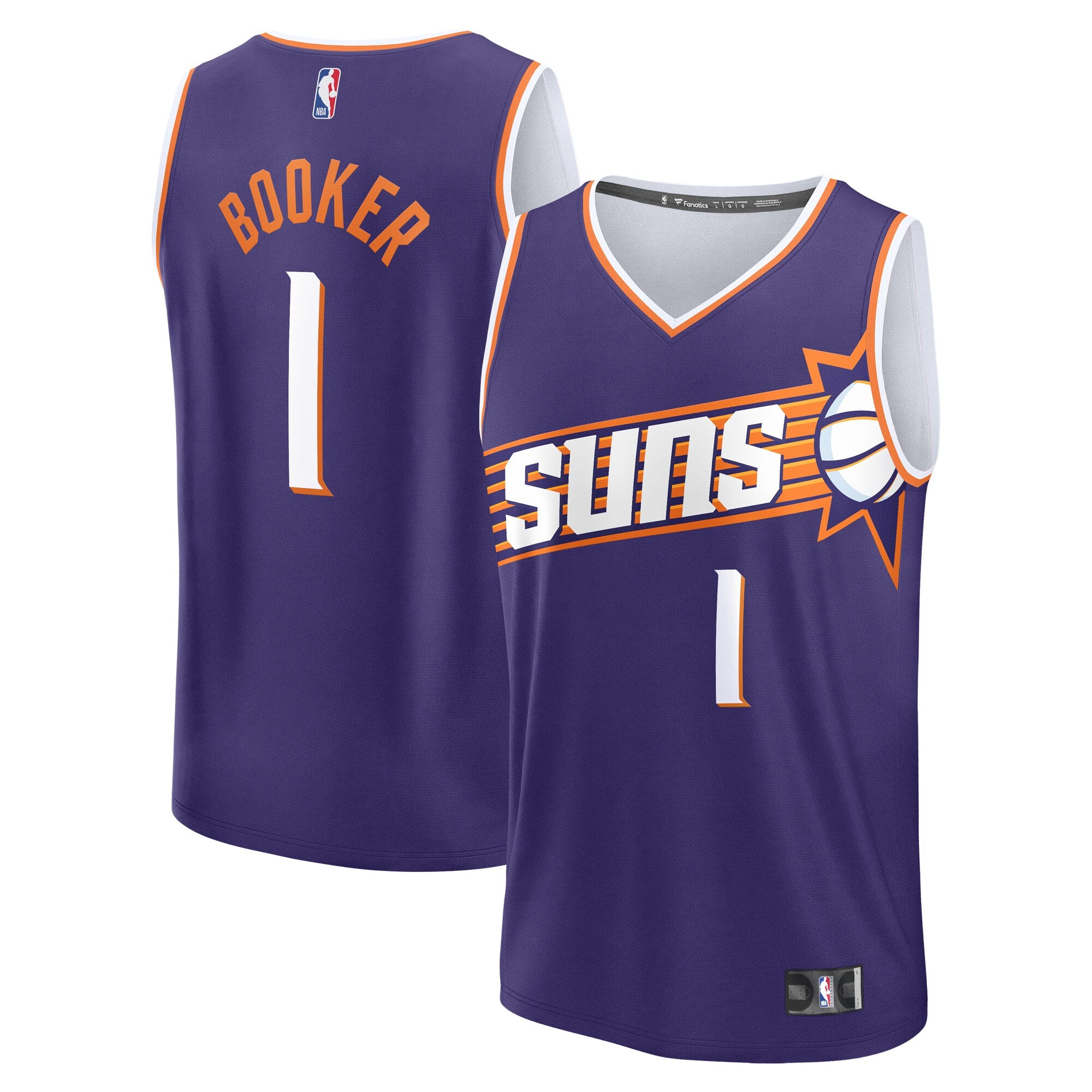 Devin Booker Phoenix Suns Fast Break Replica Player Jersey - Icon Edition - Purple Basketball TJS0066