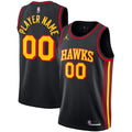Atlanta Hawks Jordan Brand Swingman Custom Jersey - Statement Edition - Black Basketball TJS0048