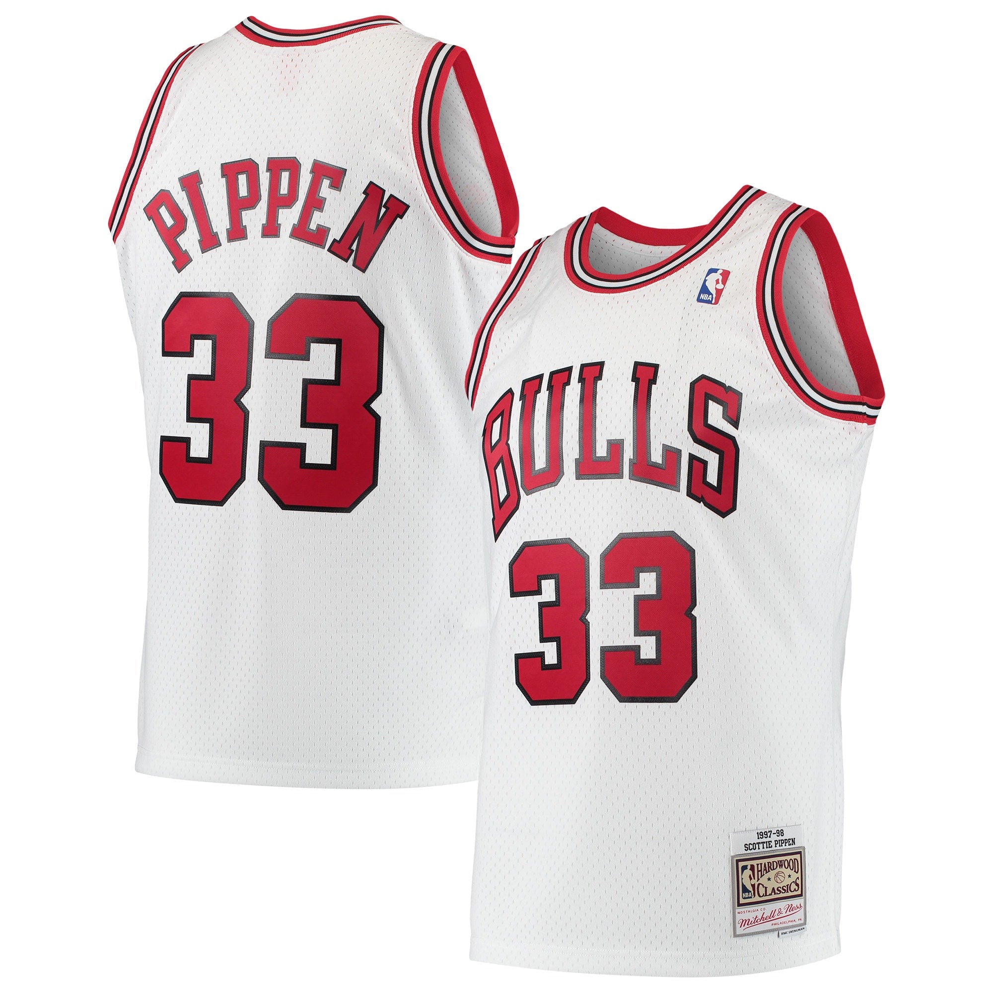 Scottie Pippen Chicago Bulls M & N Hardwood Classics Swingman Jersey - White Basketball TJS0029