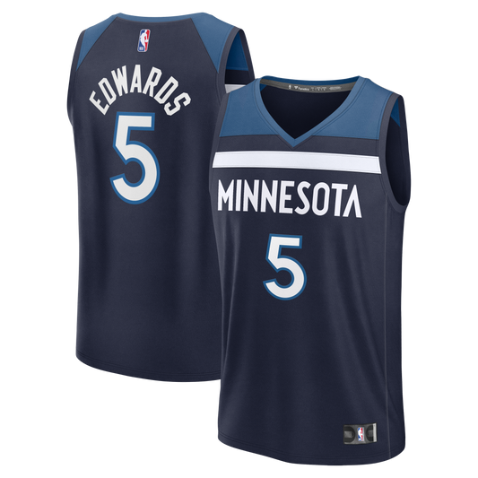 Anthony Edwards Minnesota Timberwolves Fast Break Replica Player Jersey - Icon Edition - Navy Basketball TJS0042