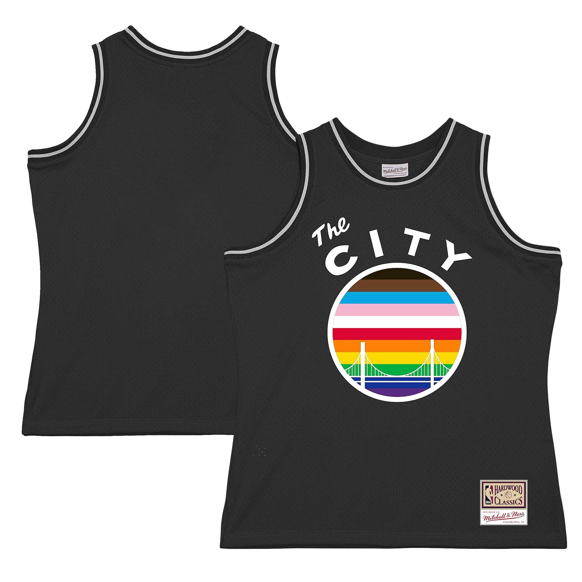 Golden State Warriors M & N Hardwood Classic Pride Jersey - Black Basketball TJS0024